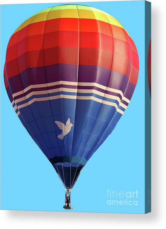 Diane Berry Acrylic Print featuring the photograph Peace Dove Hot Air Balloon by Diane E Berry