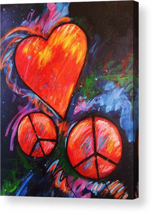 Heart Acrylic Print featuring the painting Peace Heart 3b by Carol Suzanne Niebuhr