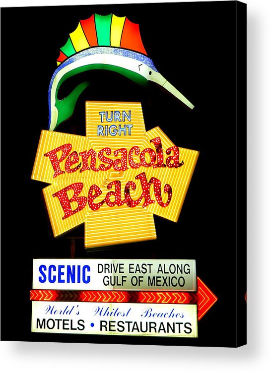 Pensacola Acrylic Print featuring the photograph Pensacola Beach Turn Right by Larry Beat