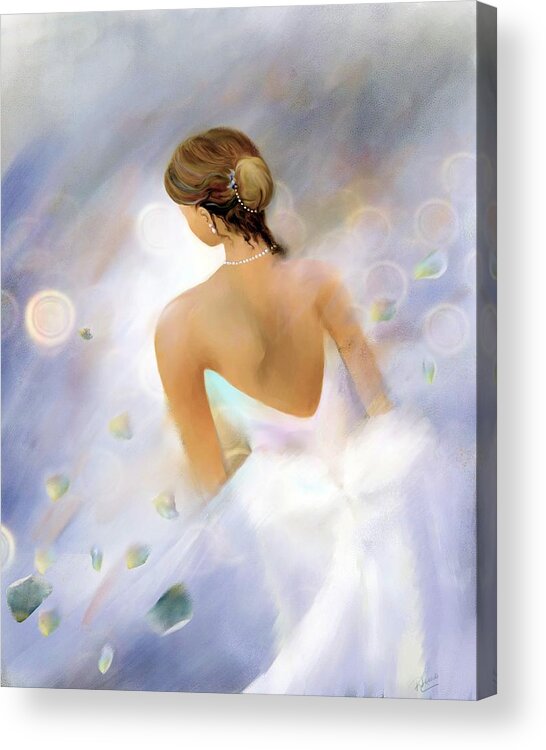 Woman Acrylic Print featuring the digital art Petals by Sand And Chi