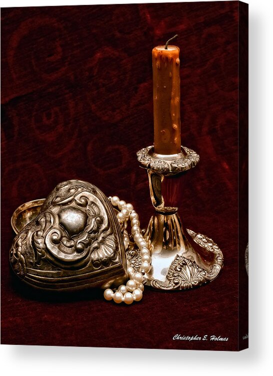 Pewter Acrylic Print featuring the photograph Pewter And Pearls by Christopher Holmes