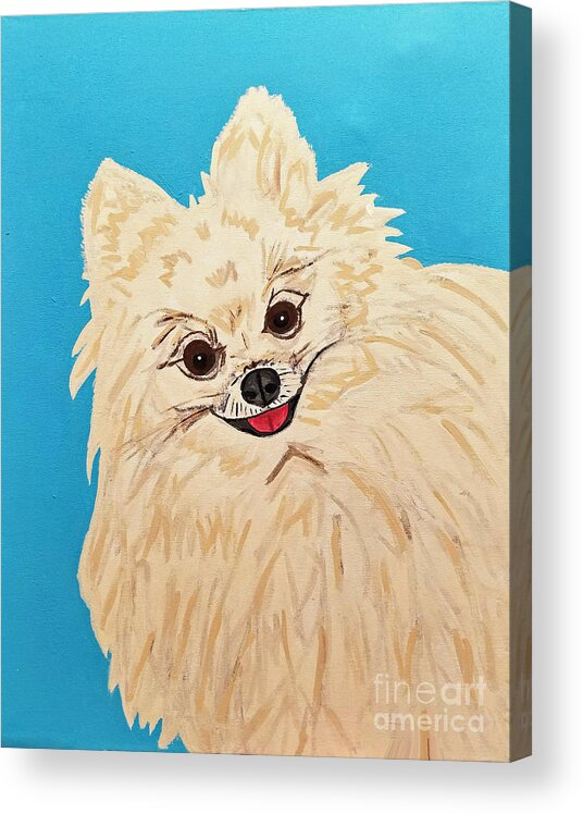 Pet Portrait Acrylic Print featuring the painting Phebe Date With Paint Nov 20th by Ania M Milo