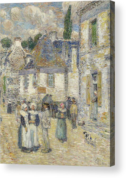 Childe Hassam Acrylic Print featuring the painting Pont-Aven by Childe Hassam