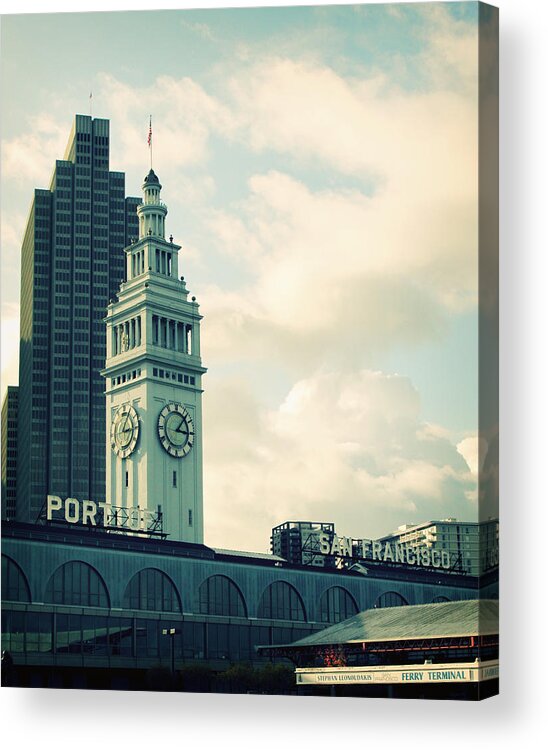 Clock Acrylic Print featuring the photograph Port of San Francisco by Linda Woods