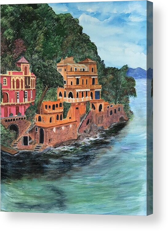 Porto Fino Acrylic Print featuring the painting Porto Fino by Tony Rodriguez