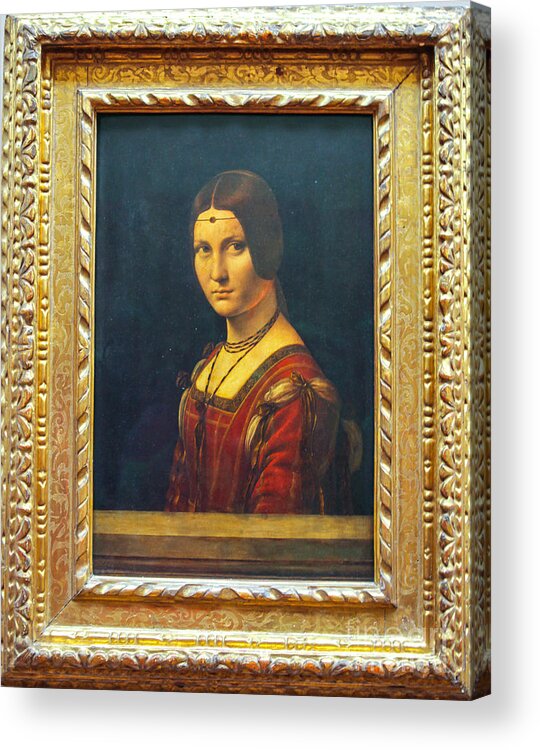 Painting Acrylic Print featuring the photograph Portrait of a Lady by Leonardo da Vinci by Patricia Hofmeester