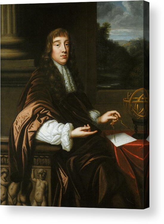Portrait Of A Mathematician Acrylic Print featuring the painting Portrait of a Mathematician by Mary Beale