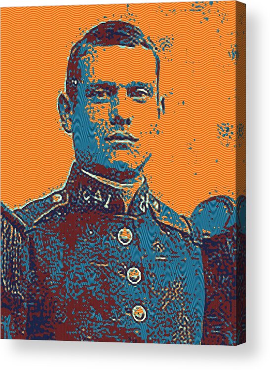 Man Acrylic Print featuring the painting Portrait of a Young WWI Soldier Series 12 by Celestial Images