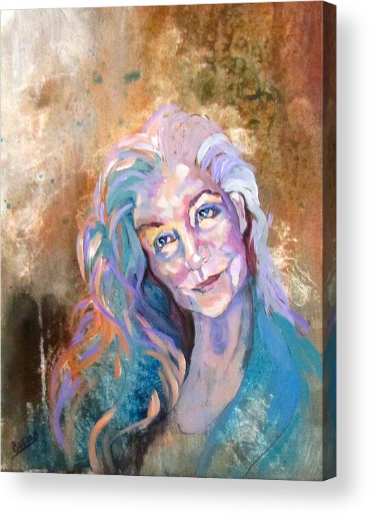 Woman Acrylic Print featuring the painting Portrait of the Artist by Barbara O'Toole
