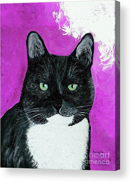 Cat Acrylic Print featuring the painting Precious the Kitty by Ania M Milo