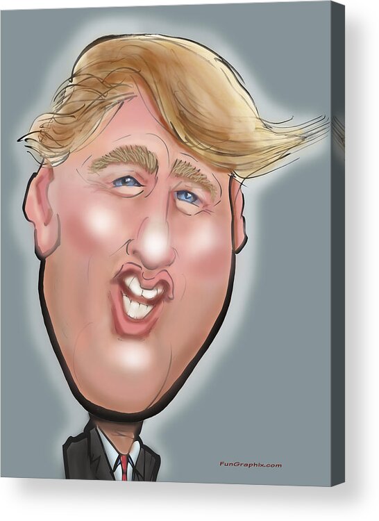 Trump Acrylic Print featuring the digital art President Trump by Kevin Middleton