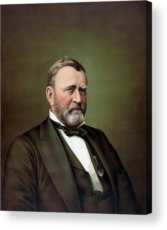 President Grant Acrylic Print featuring the painting President Ulysses S Grant Portrait by War Is Hell Store