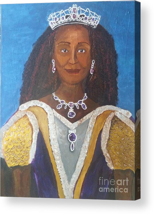Queen Acrylic Print featuring the painting Queen Lynn by Jennylynd James
