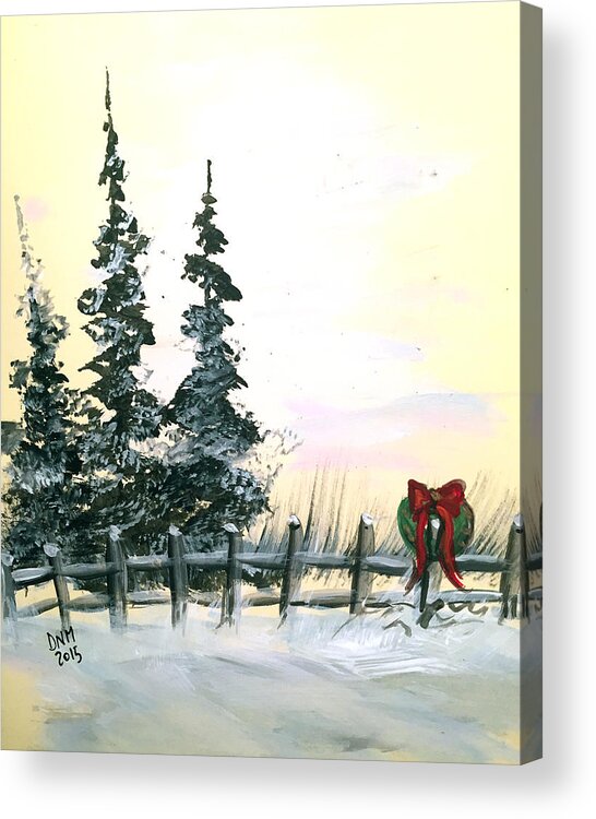 Winter Acrylic Print featuring the painting Ready for Holidays by Dorothy Maier