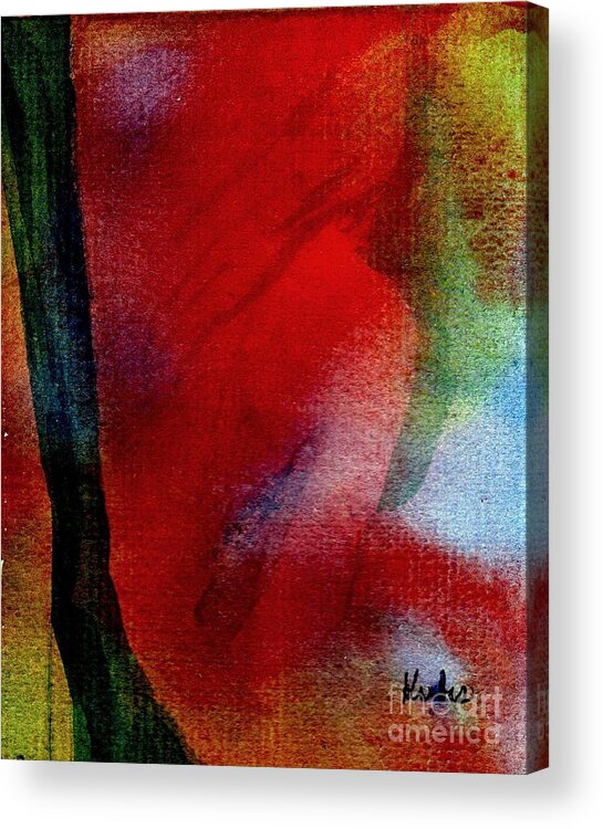 Nude Acrylic Print featuring the painting Red Boudoir by Susan Kubes