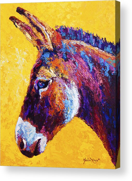 Burro Acrylic Print featuring the painting Red Jenny by Marion Rose