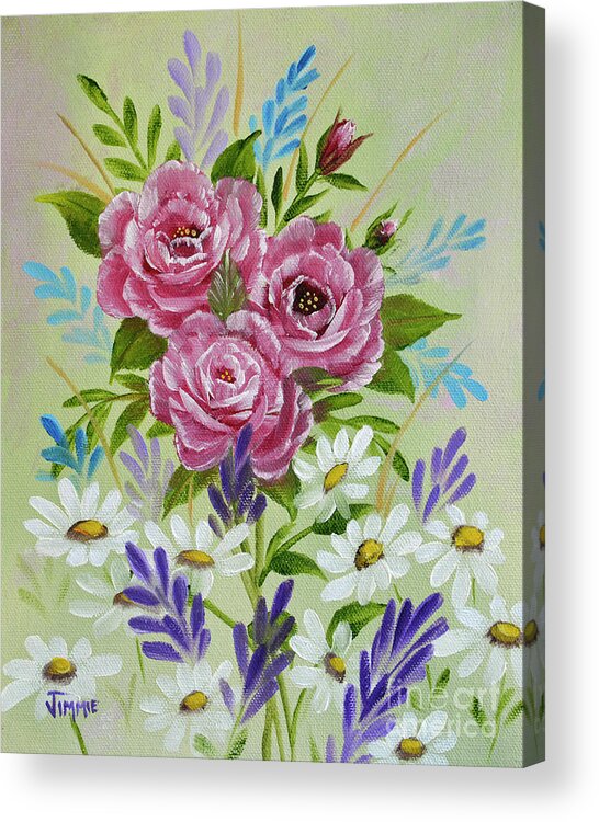 Roses Acrylic Print featuring the painting Red Roses Alla Prima by Jimmie Bartlett
