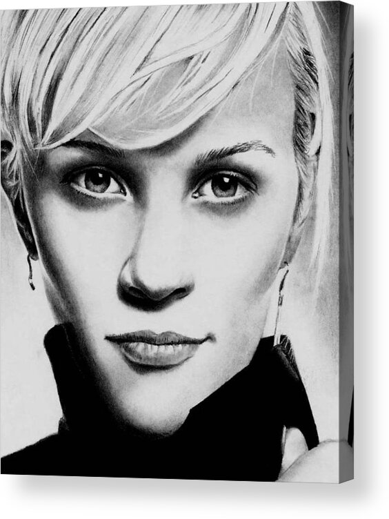 Reese Witherspoon Acrylic Print featuring the drawing Reese Witherspoon by Rick Fortson