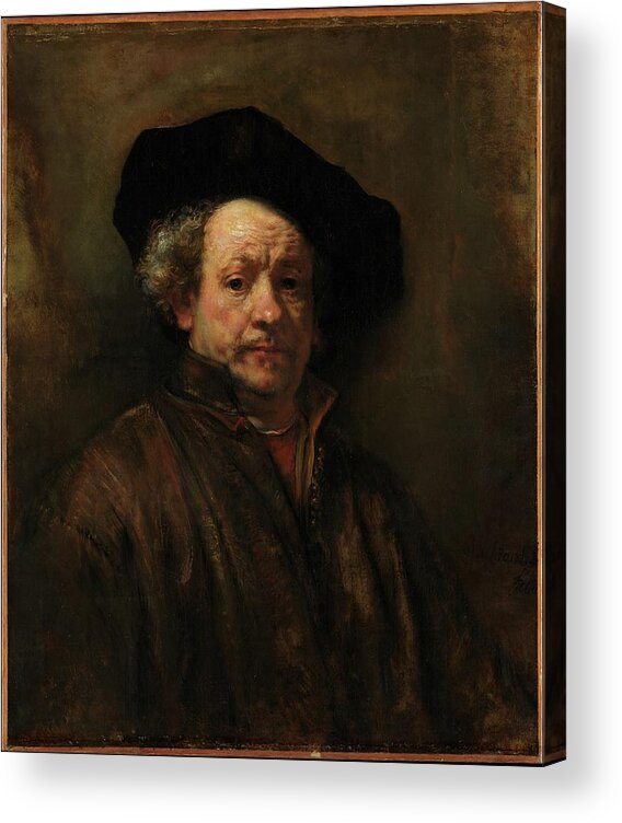 Rembrandt Van Rijn Acrylic Print featuring the painting Rembrandt Self Portrait by Rembrandt van Rijn