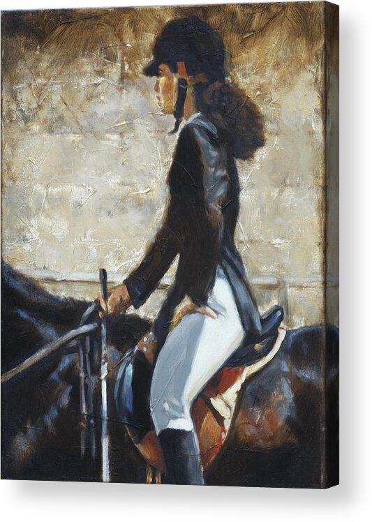 Horse Acrylic Print featuring the painting Riding English by Harvie Brown