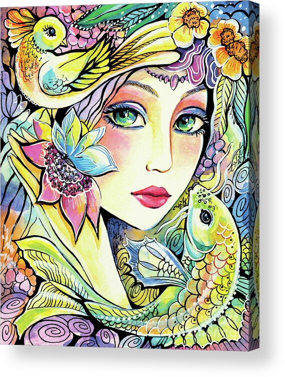 Sea Goddess Acrylic Print featuring the painting River Nymph by Eva Campbell