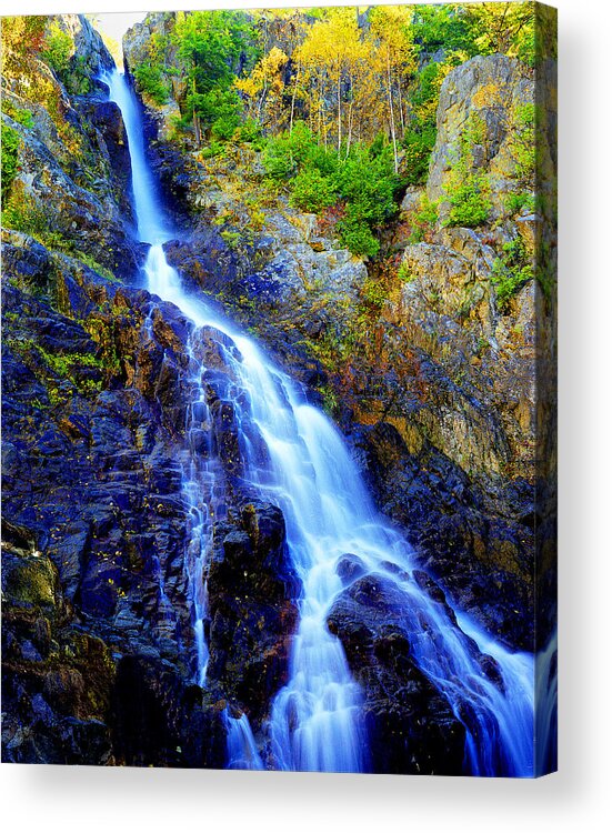 New York Landscape Acrylic Print featuring the photograph Roaring Brook Falls by Frank Houck