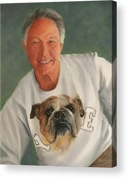Portrait Acrylic Print featuring the painting Robert and Daisy by Richard Ginnett