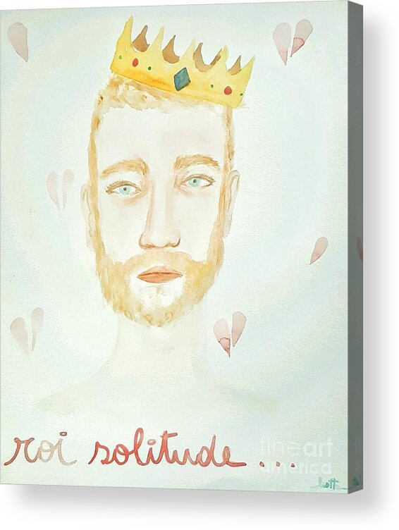 King Acrylic Print featuring the painting Roi Solitude - King Loneliness by Cris Motta