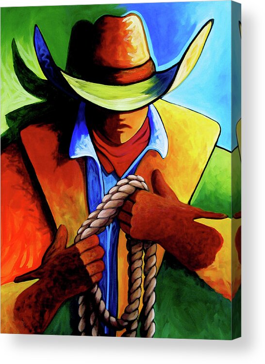 Contemporary Acrylic Print featuring the painting Roper by Lance Headlee