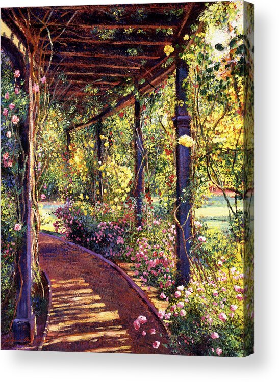 Flowers Acrylic Print featuring the painting Rose Arbor Toluca Lake by David Lloyd Glover