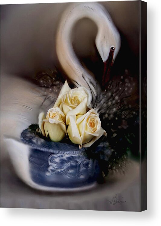 Roses Acrylic Print featuring the painting roses for Susan by Bonnie Willis