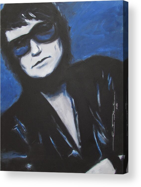 Celebrity Portrait Acrylic Print featuring the painting Roy Orbison In Beautiful Dreams - Forever by Eric Dee