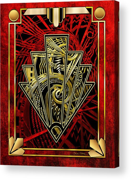 Staley Acrylic Print featuring the digital art Ruby Red and Gold by Chuck Staley