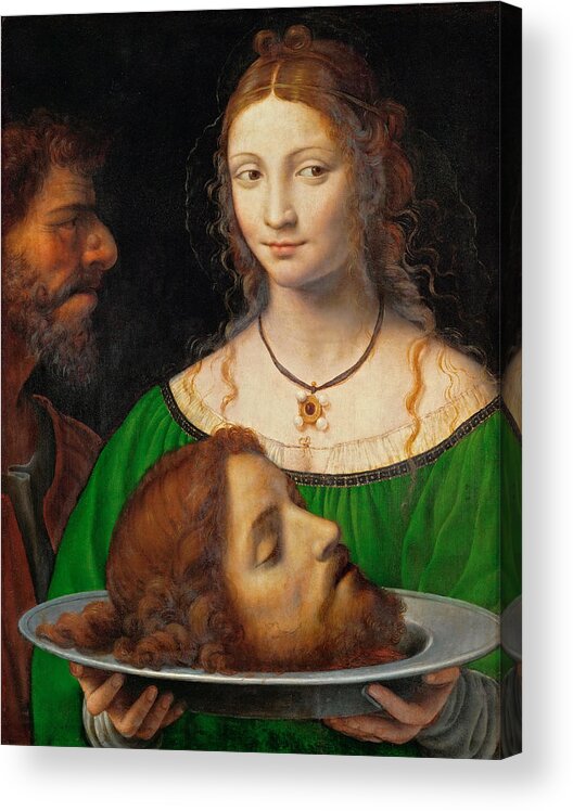 Bernardino Luini Acrylic Print featuring the painting Salome with the head of Saint John the Baptist by Bernardino Luini