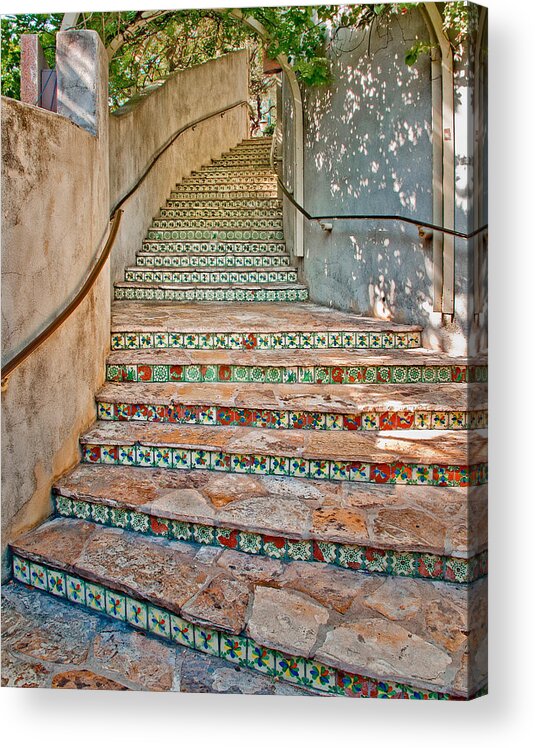 Steps Acrylic Print featuring the photograph San Antonio Riverwalk Stairway by David and Carol Kelly