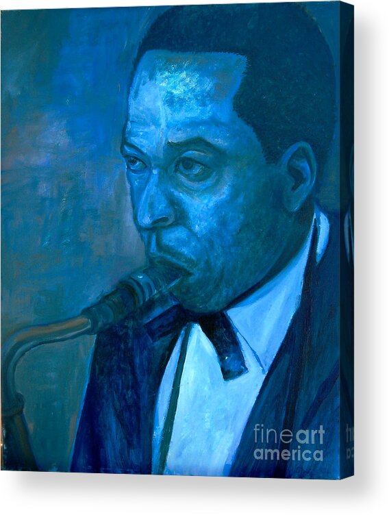 Jazz Acrylic Print featuring the painting Sax Player by Joe Roache