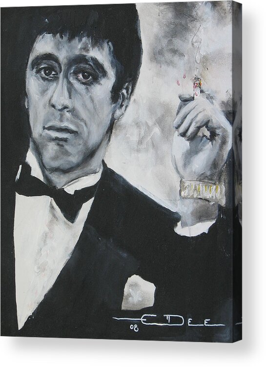 Al Pacino Acrylic Print featuring the painting Scarface2 by Eric Dee