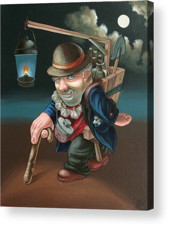 Scary Story Acrylic Print featuring the painting Scary story by Victor Molev