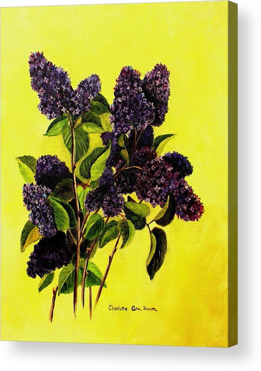 Lilac Acrylic Print featuring the painting Scent of Springtime by Charlotte Bacon