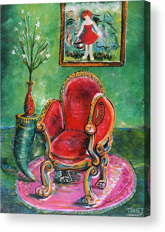 Chair Acrylic Print featuring the painting Seat of Memories by Dennis Tawes