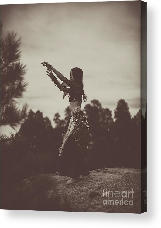 Rebe Acrylic Print featuring the photograph Sepia Forest Belly Dance by Scott Sawyer