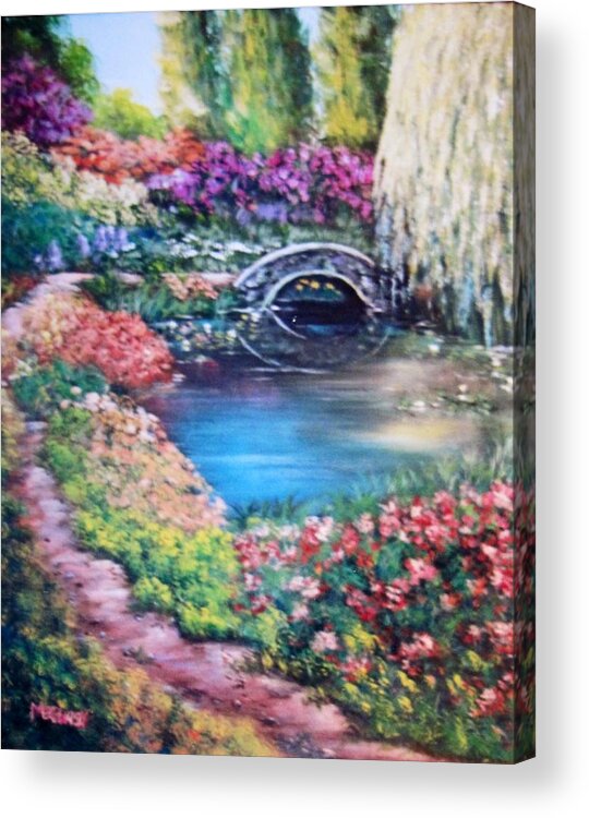 Landscapes Acrylic Print featuring the painting Shades of Giverny by Megan Walsh