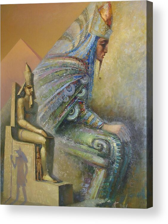 Egyptian God Acrylic Print featuring the painting Shadows by Valentina Kondrashova