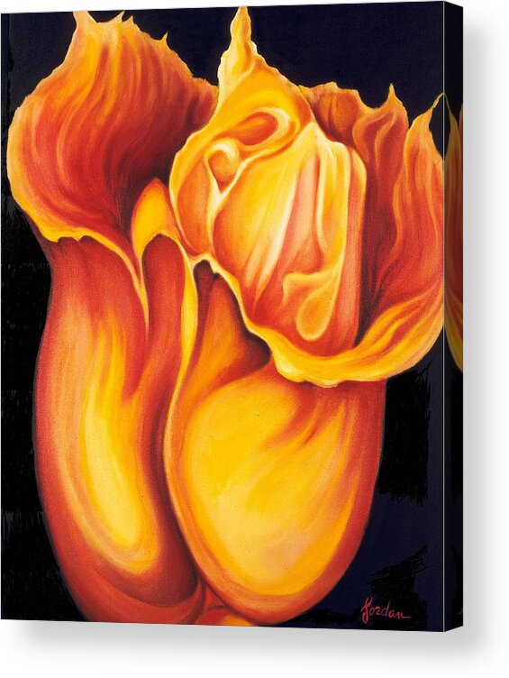 Surreal Tulip Acrylic Print featuring the painting Singing Tulip by Jordana Sands