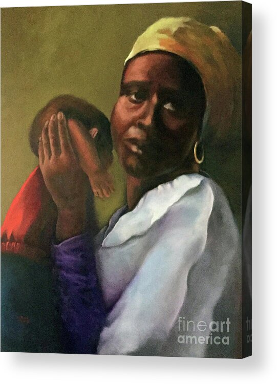 Black Mother Acrylic Print featuring the painting Slaughter of the Innocents by Marlene Book