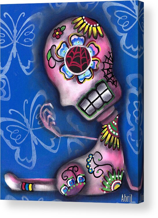 Day Of The Dead Acrylic Print featuring the painting Small Things by Abril Andrade