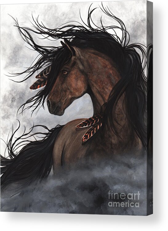 Horse Acrylic Print featuring the painting Storm Chaser Majestic Horse by AmyLyn Bihrle