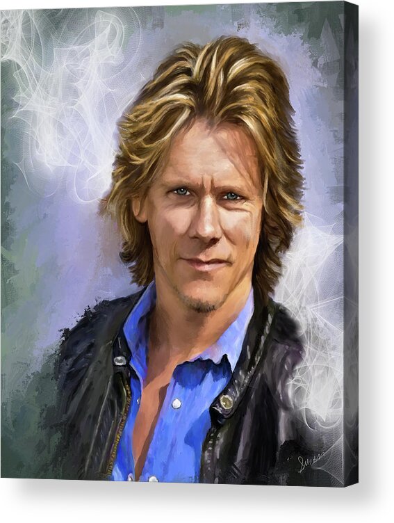 Kevin Bacon Acrylic Print featuring the digital art Smoking Hot Bacon by Susan Kinney