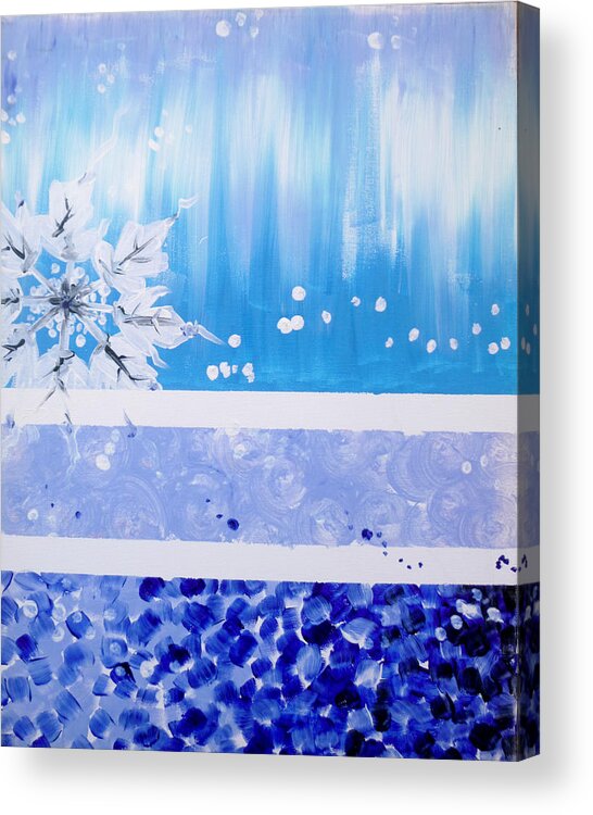 Snowflake Acrylic Print featuring the painting Snowflake by Dip 'n Dab