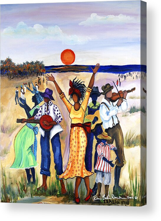 Gullah Acrylic Print featuring the painting Songs of Zion by Diane Britton Dunham